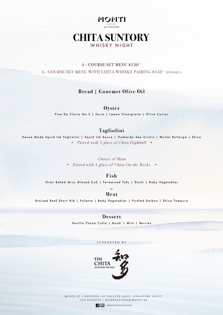 Monti Japanese Nights Menu