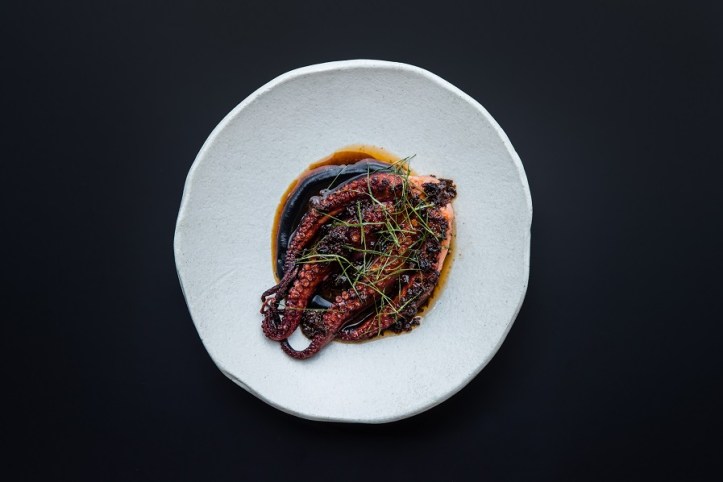 Blackwattle_Charred octopus_ fennel_ squid ink _ XO _ red vinegar