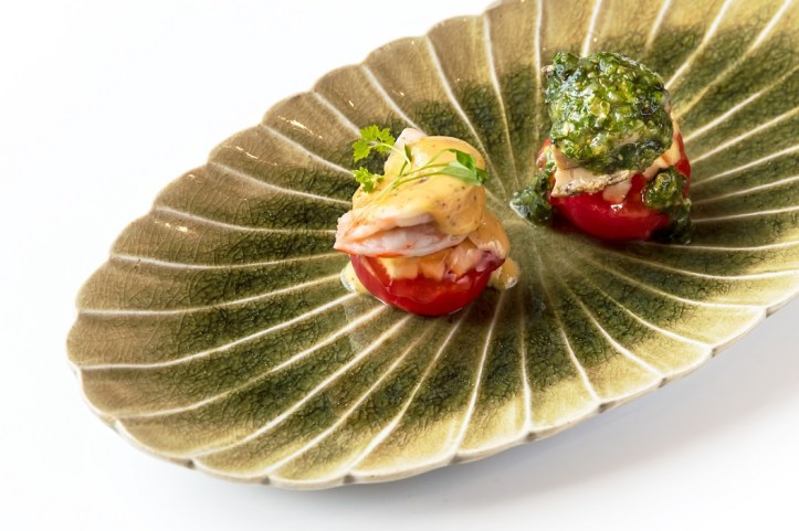 Live Prawn and Abalone Stuffed Tomato