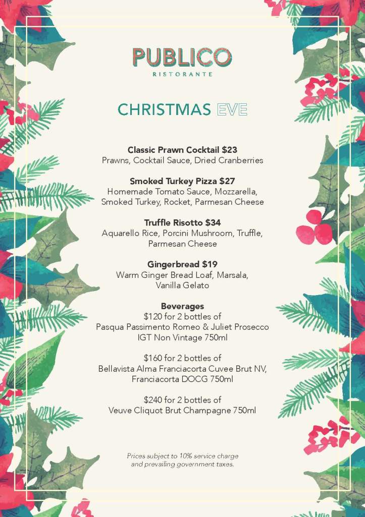 _Publico Ristorante - Additional Christmas Brunch Specials - 24th December