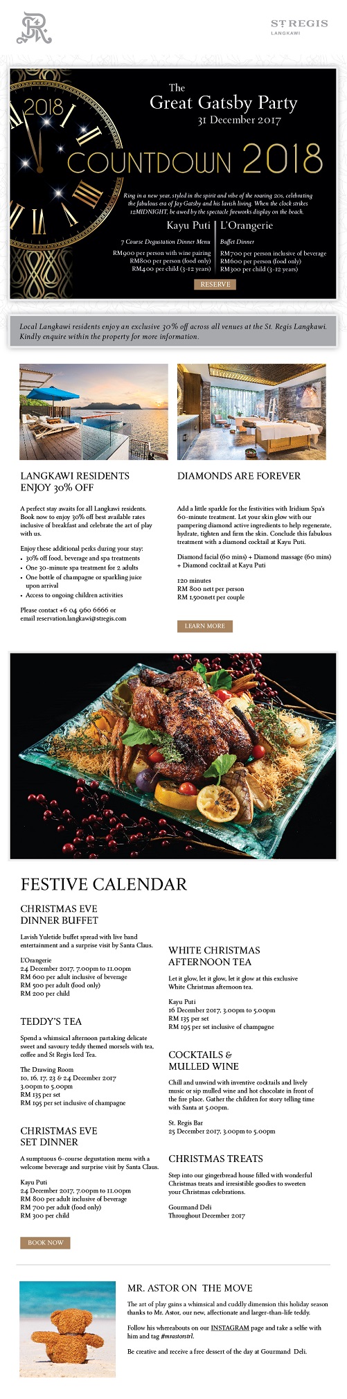 St Regis Festive emailer