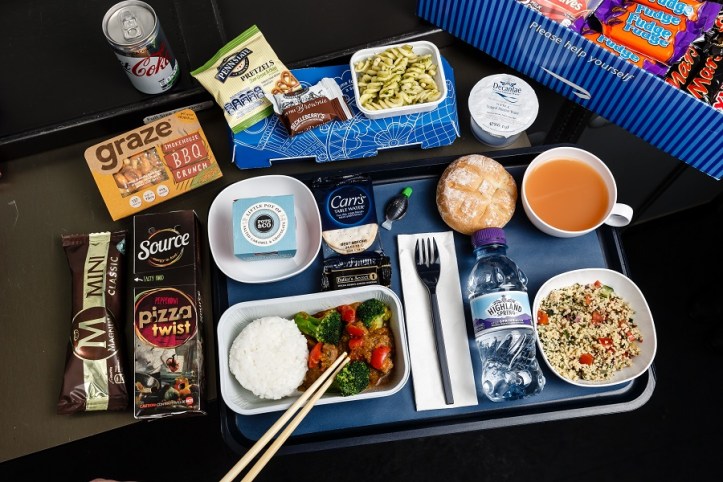 British Airways' new World Traveller catering - Japanese meal (with soft drink)