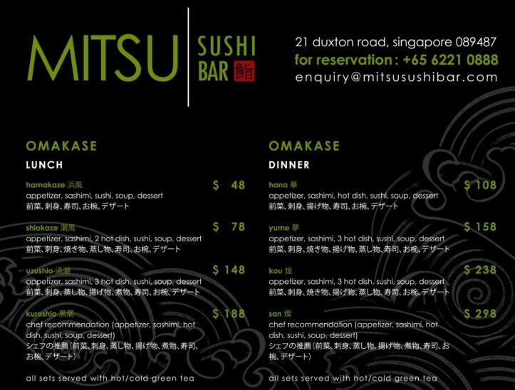 mitsu sushi menu