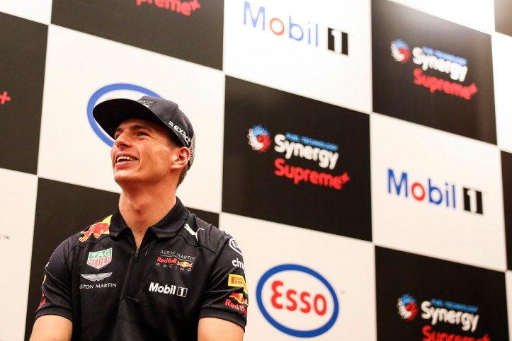 Aston Martin Red Bull Racing's Max Verstappen at The Supreme Showdown media conference