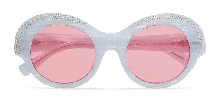 + Alain Mikli Roselyn round-frame crystal-embellished acetate sunglasses