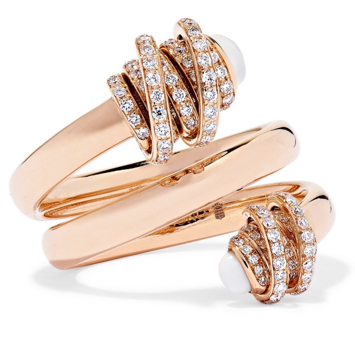Toi et Moi 18-karat rose gold diamond ring