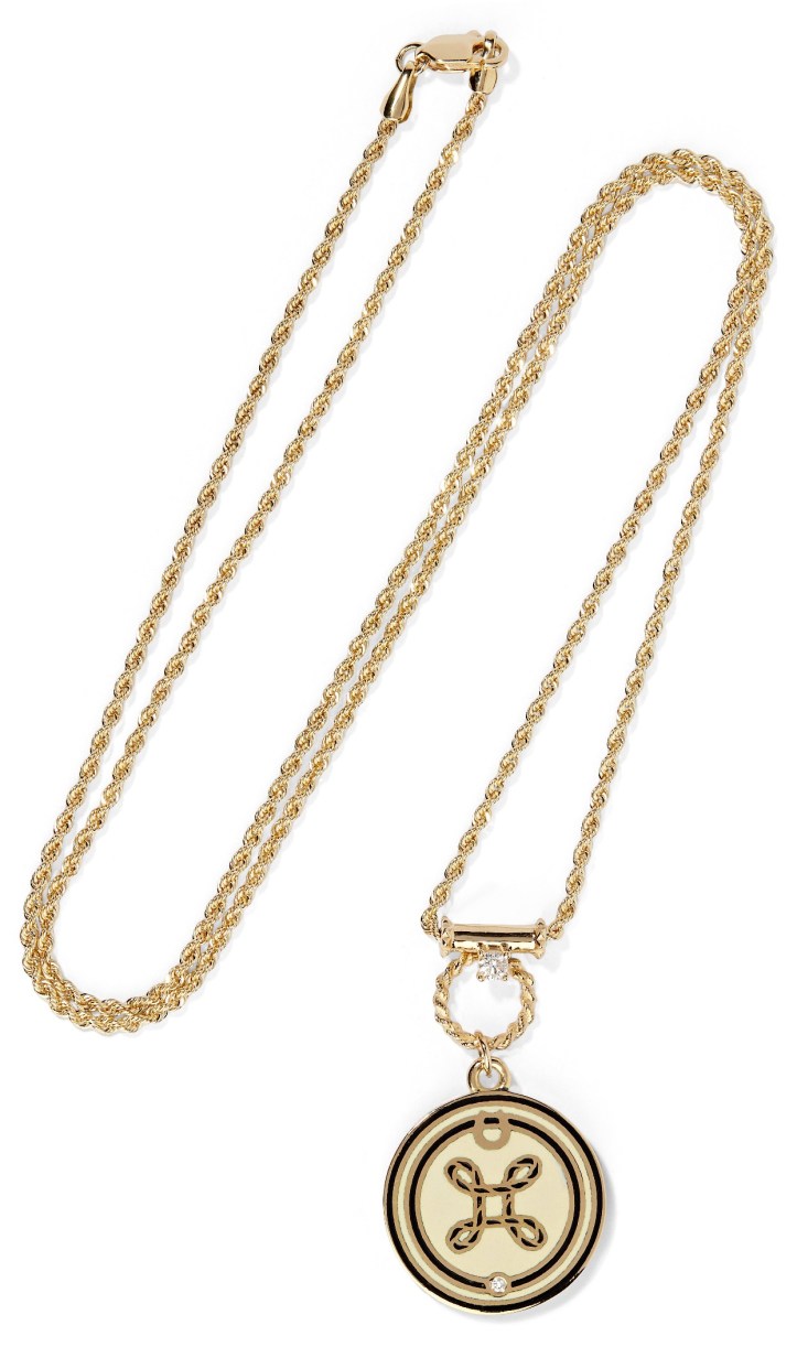 OLD PID 1085501 True Love 18-karat gold, diamond and enamel necklace
