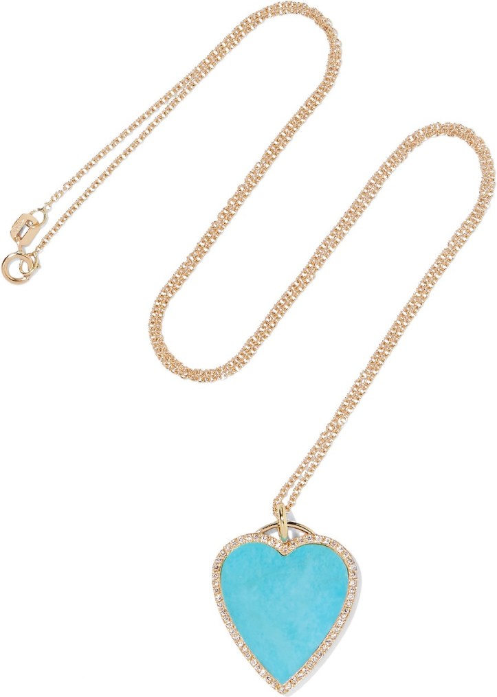 18-karat gold, turquoise and diamond necklace