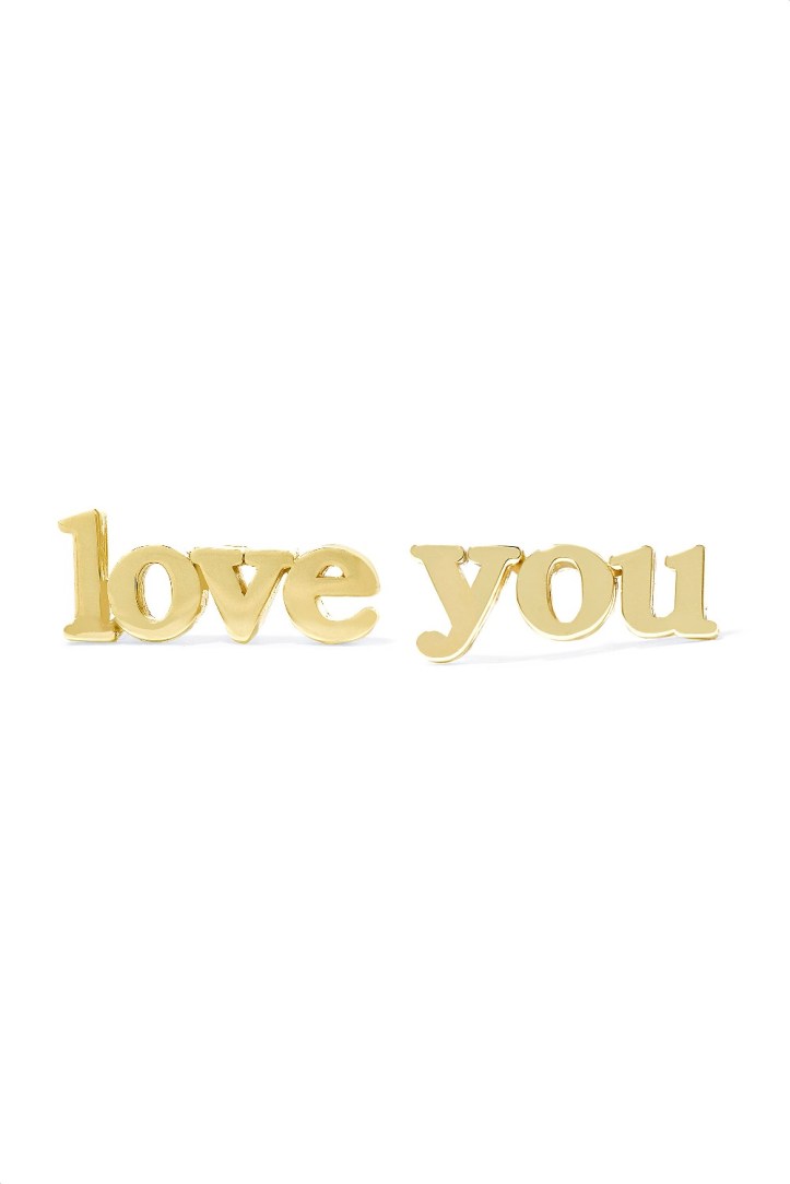 Love You 18-karat gold earrings