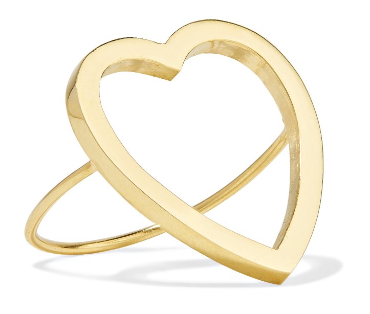 Open Heart 18-karat gold ring