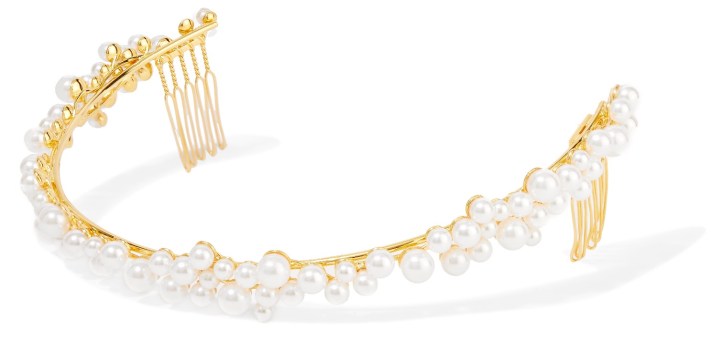 Gold-plated Swarovski pearl headband