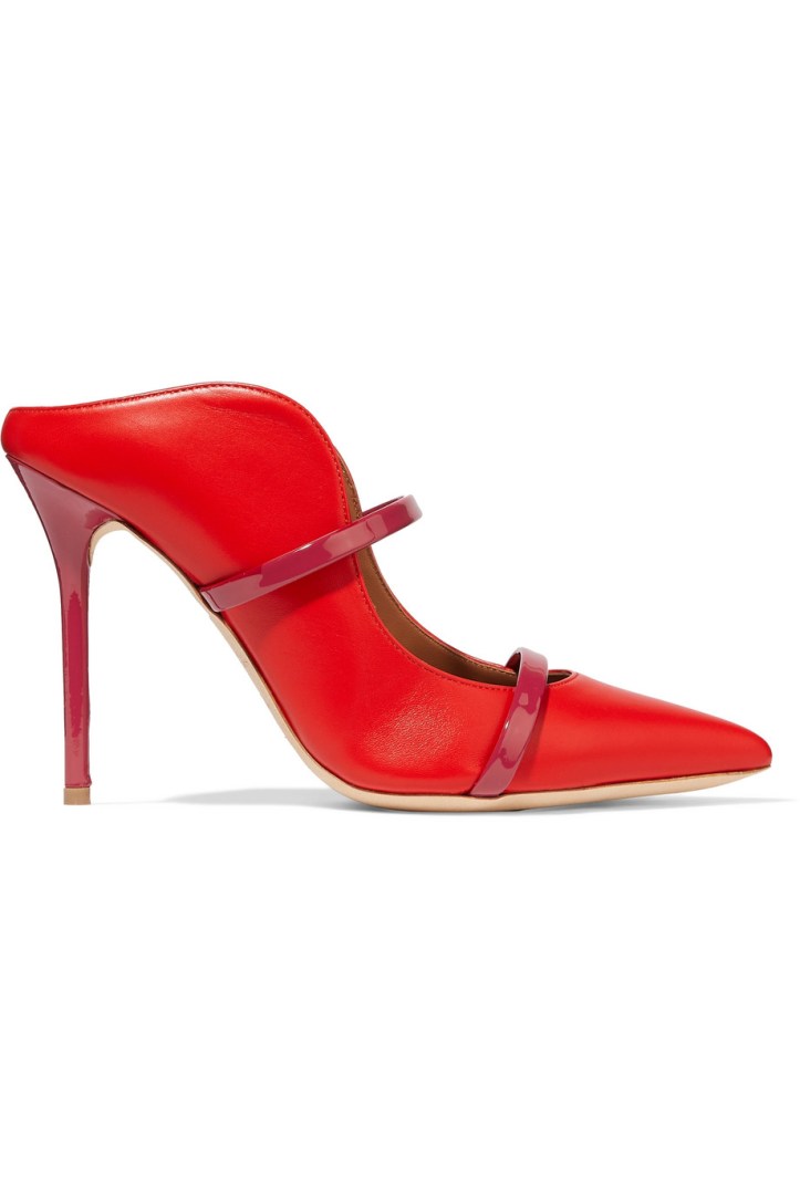 MALONE SOULIERS_MAUREEN 100 PATENT TRIMMED LEATHER MULES_COURTESY OF NET-A-PORTER