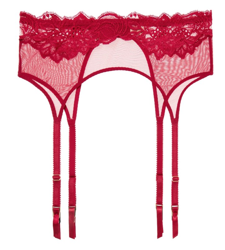 Beaty Street stretch-tulle and Leavers lace suspender belt