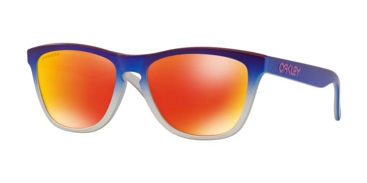 Oakley Frogskins Silver Pink Blue Fade With Prizm Ruby