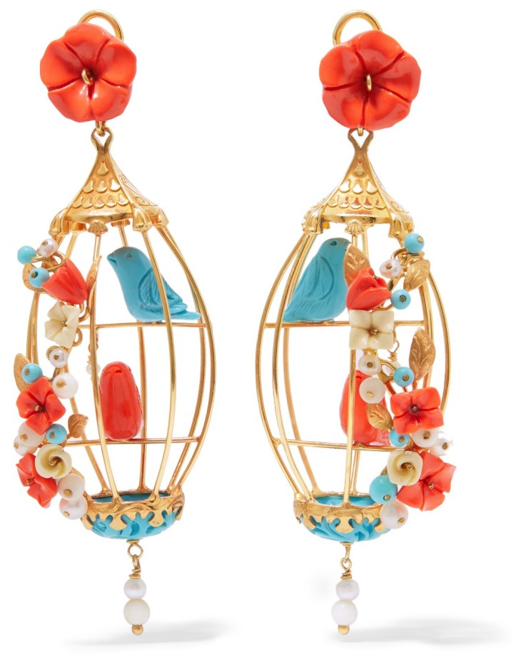 Lovebirds gold vermeil multi-stone earrings