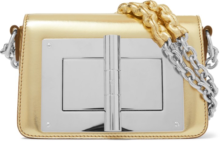 Natalia mini metallic leather shoulder bag