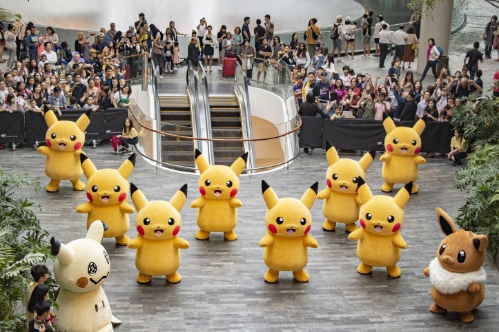 Jewel Changi Airport_Pokemon Parade_Dancing at the North Canyon_Top down