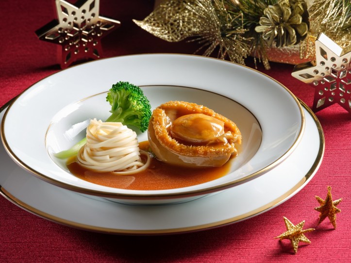 Braised African Dried Abalone with Ramen & Broccolini