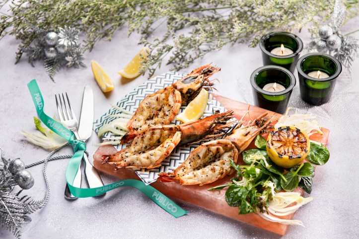 Fish salad with avocado dressing & coffee