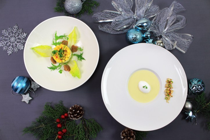 Snow Crab Salad and Roasted Chestnut &amp; Fennel Soup