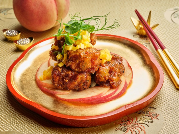 Pork Ribs with White Peach Honey Sauce