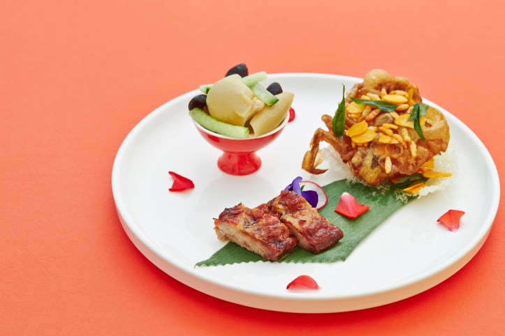 HT Xmas Char Siew, Deep-fried Soft Shell Crab, Flavoured Fungus