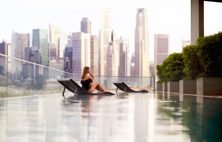 View from JW Marriott Singapore South Beach Infinity Pool