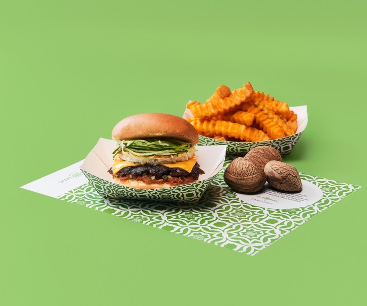 [Darker Shadows] Shake Shack X Candle Nut Burger + Fries on Green